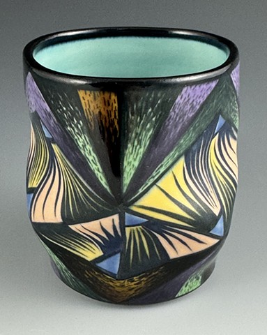 Folded White Dot Sipper, 2025, 3.5"x3", verso