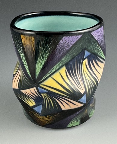 Folded White Dot Sipper, 2025, 3.5"x3"