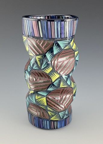 Maroon Glitter Vase 7.5"x3.75"
