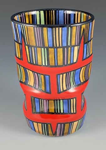 Verso of Red Barcode Tumbler