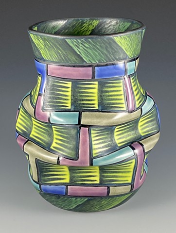 Chartreuse Folded Vase, 2021, 5.5"x4" Unavailable 