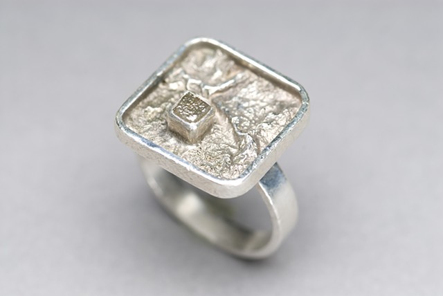 Sterling Silver and Rough Diamond Ring