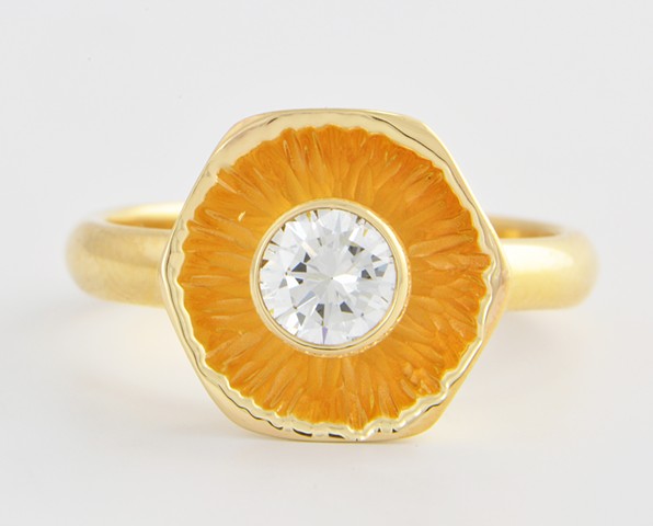 14ky Gold and Diamond Wedding Ring - View 2