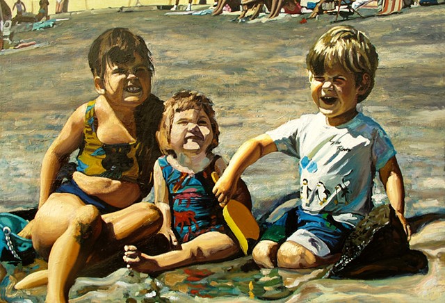 Schwei kids on a beach