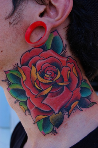 rose on the neck