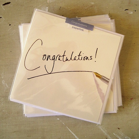Greetings card design commissioned and licensed by Paperlink, for a congratulations card.