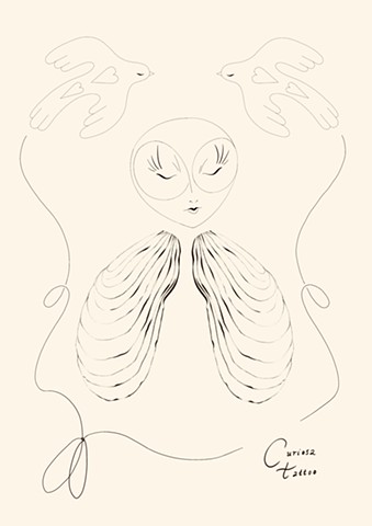 Shells and flora lady