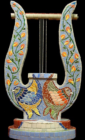 Poema, Lyre, mosaic, musical instrument, harp, bible, hebrew