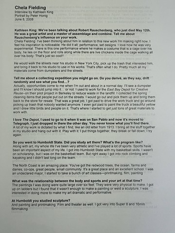 Interview by Kathleen King from Mercury Twenty Gallery in Oakland June 8th, 2008