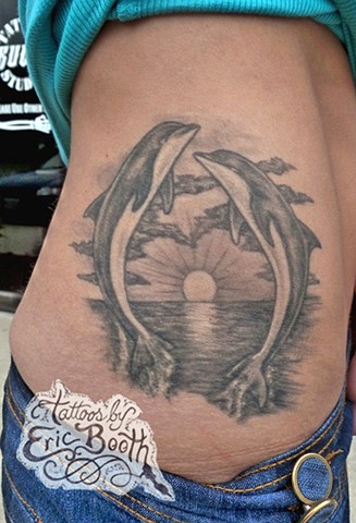 Fantasy Sea Octopus Turtle Sleeve City Tattoo by InkOgnito