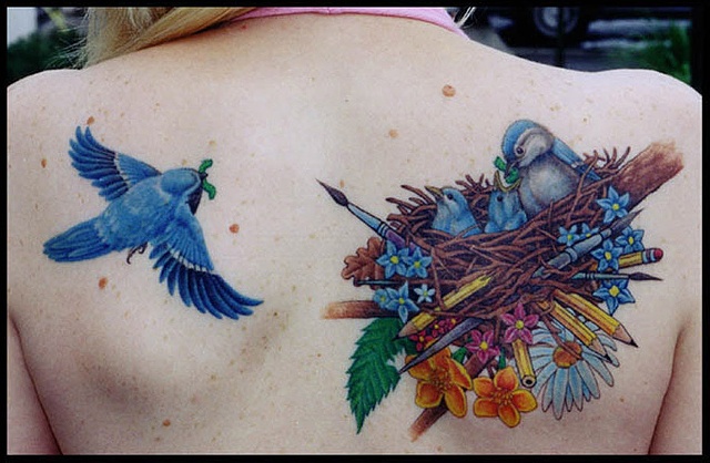 tattoo blue birds art nest tattoo salisbury maryland