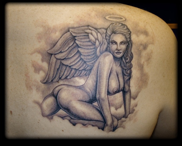 tattoo angel nude woman naked angel girl tattoos salisbury maryland