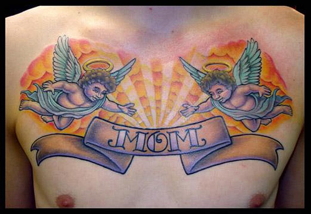 tattoo mom angels banner tattoos chest salisbury maryland