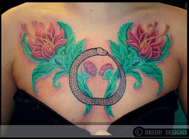 tattoo flower chest girl tattoos salisbury maryland