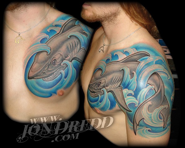 shark water tattoo