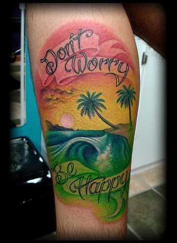 wave tattoo rasta colors beach sunset tattoos salisbury maryland