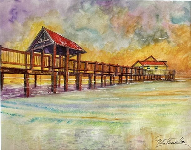 Clearwater Beach Pier - original acrylic painting