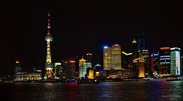 Shanghai Pudong Nighttime Skyline 2011