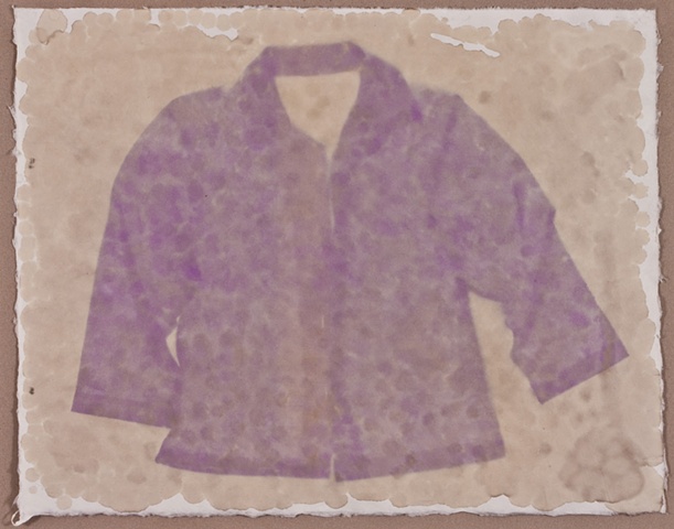 Anthotype Photogram (photogenic drawing) using Iris Pigment