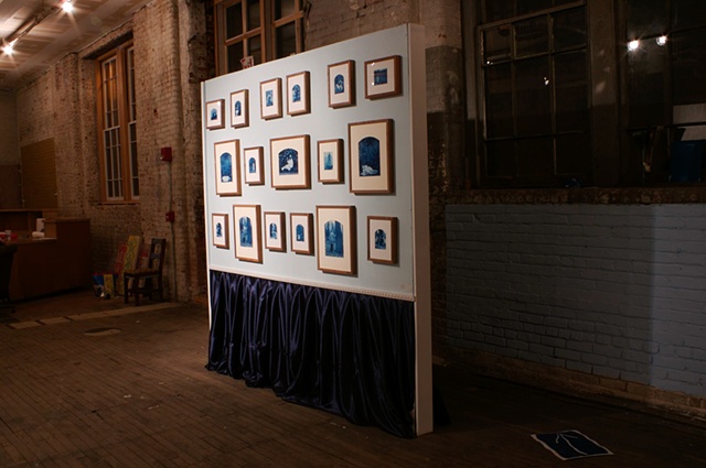 Cyanotype Prints and velveteen from the 2008 "dayton.edu" exhibition.