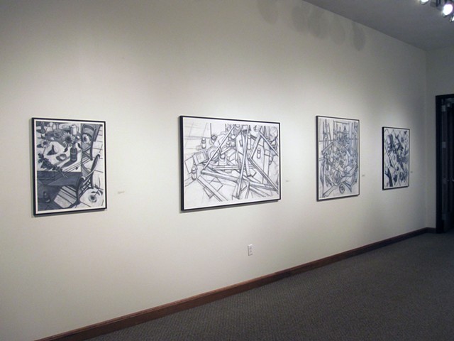 Anderson University, Kathy A. Moore, drawings with conte crayon and gesso
