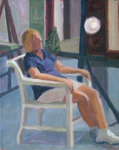 Woman in White Chair