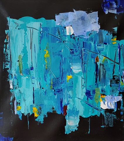 Miles Davis - Kind of Blue -acrylic on canvas 12x12 Sold