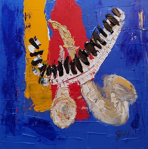 Jazz Trio -acrylic on canvas 16x16 