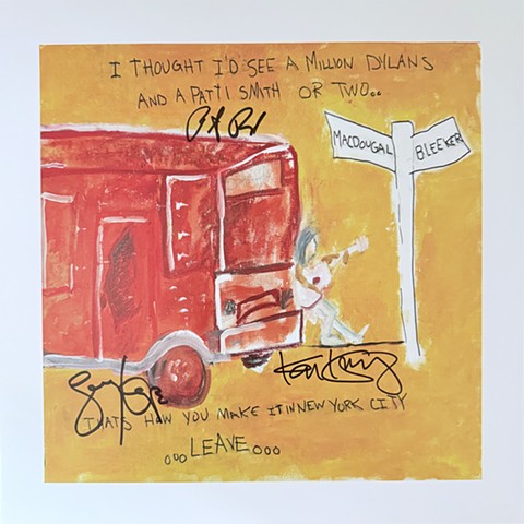 Square MacDougal Blues signed by Peter Buck AND Lenny Kaye (in addition to Kevn of course)