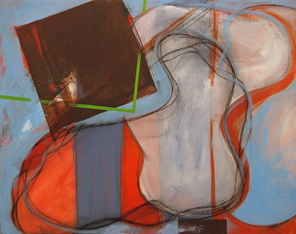 Chris D Smith, Chicago, IL Artist, Abstract Painter, Untitled IM20, 2010, acrylic and charcoal on panel, 16” x 20”