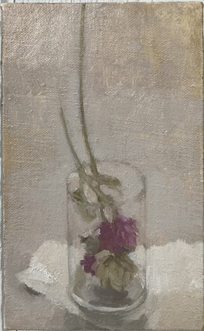 plastic cup, dried flower