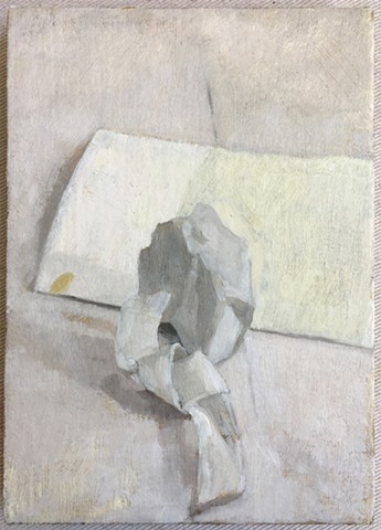 ribbon, white rock, wallpaper fragment, pencil line