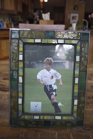 5x7 glass frame, green