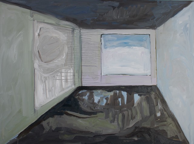 When the floor gives way (Empty Room I), oil on canvas, 30x40'', 2018