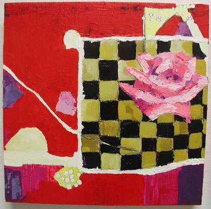 rose, red, Gertrude Stein, painting, art, Rina Miriam Drescher, artist, statement, original 