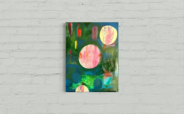 Original acrylic painting, abstract painting, colorful artwork by Rochester NY Artist Mis Rina