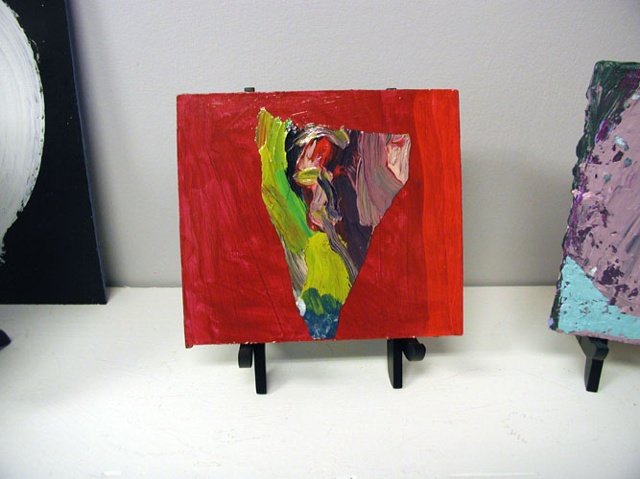 red, painting, original, art, contemporary, monuntain, mountains, series, Rochester, NY, Rina, Miriam, Drescher, artist, small, artwork