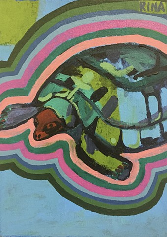 Dream Turtle, turtle, art, painting, artist, Studio Harpy, original painting, Hungerford Building, Rochester NY, Rina, RinaMiriam, Rina Miriam Drescher