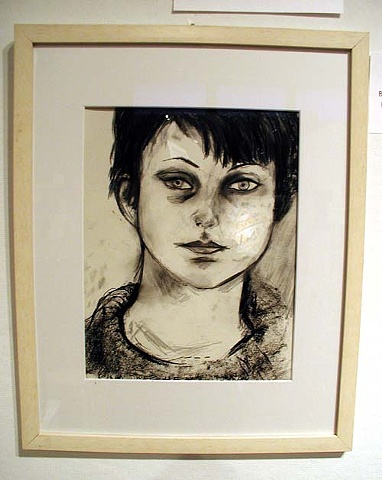 charcoal drawing, auction, art, original drawing, portrait, artist, Rina Miriam Drescher, Rochester, NY, contemporary art
