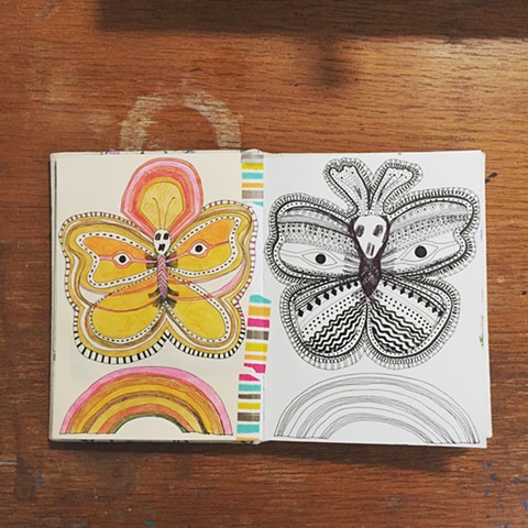 Moths, moth drawing, moths of March, moth Illustration, RinaMiriam, Rina Miriam Drescher, drawing, sketchbook 