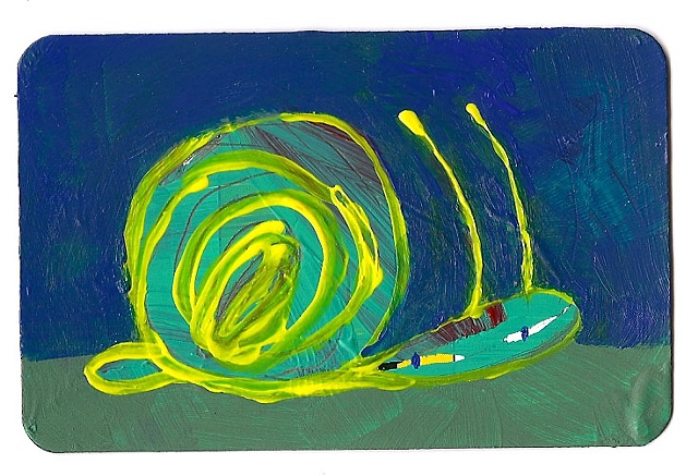 Ula’s Art, Rochester NY, snail, illustration, painting, acrylic 
