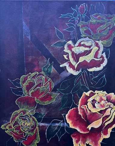 labor and fire roses in progress