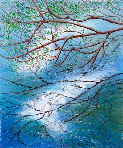 oil pastel, marion webber art, landscape painting