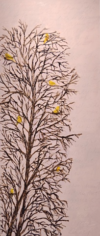 Yellow Warblers in Wild Plum Trees #2
(after Keats' Ode to a Nightingale)