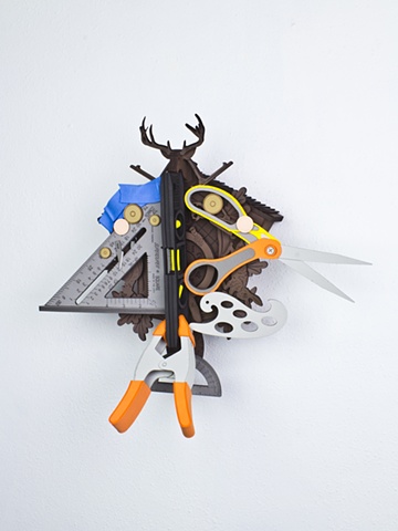 Golem #58; cuckoo clock with tools