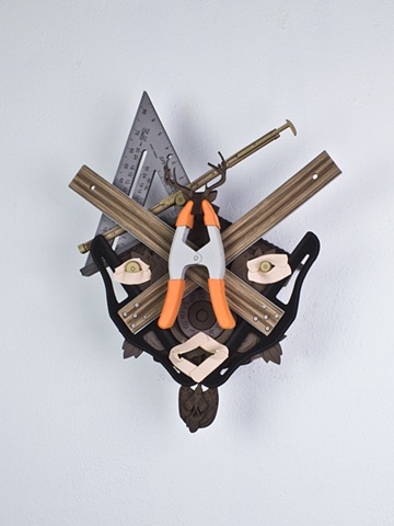 Golem #36; cuckoo clock with tools