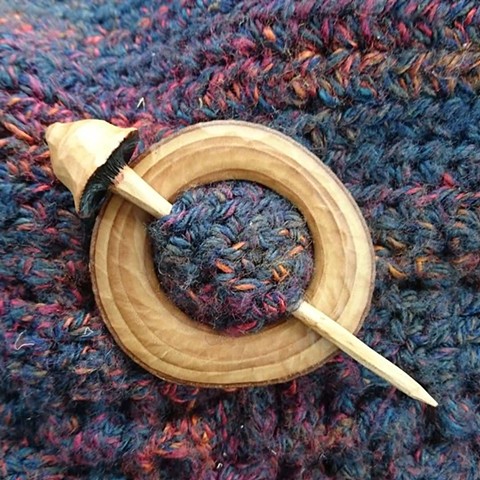 Mushroom style ash shawl pin