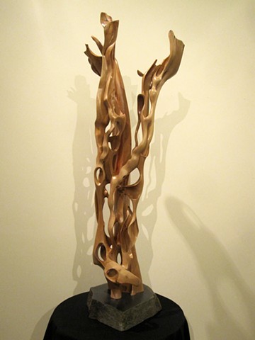 Wood sculpture abstract art carving geoff rushton