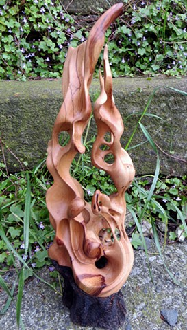 abstract wood hawthorn sculpture art
