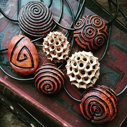 Cherry and hawthorn pendants